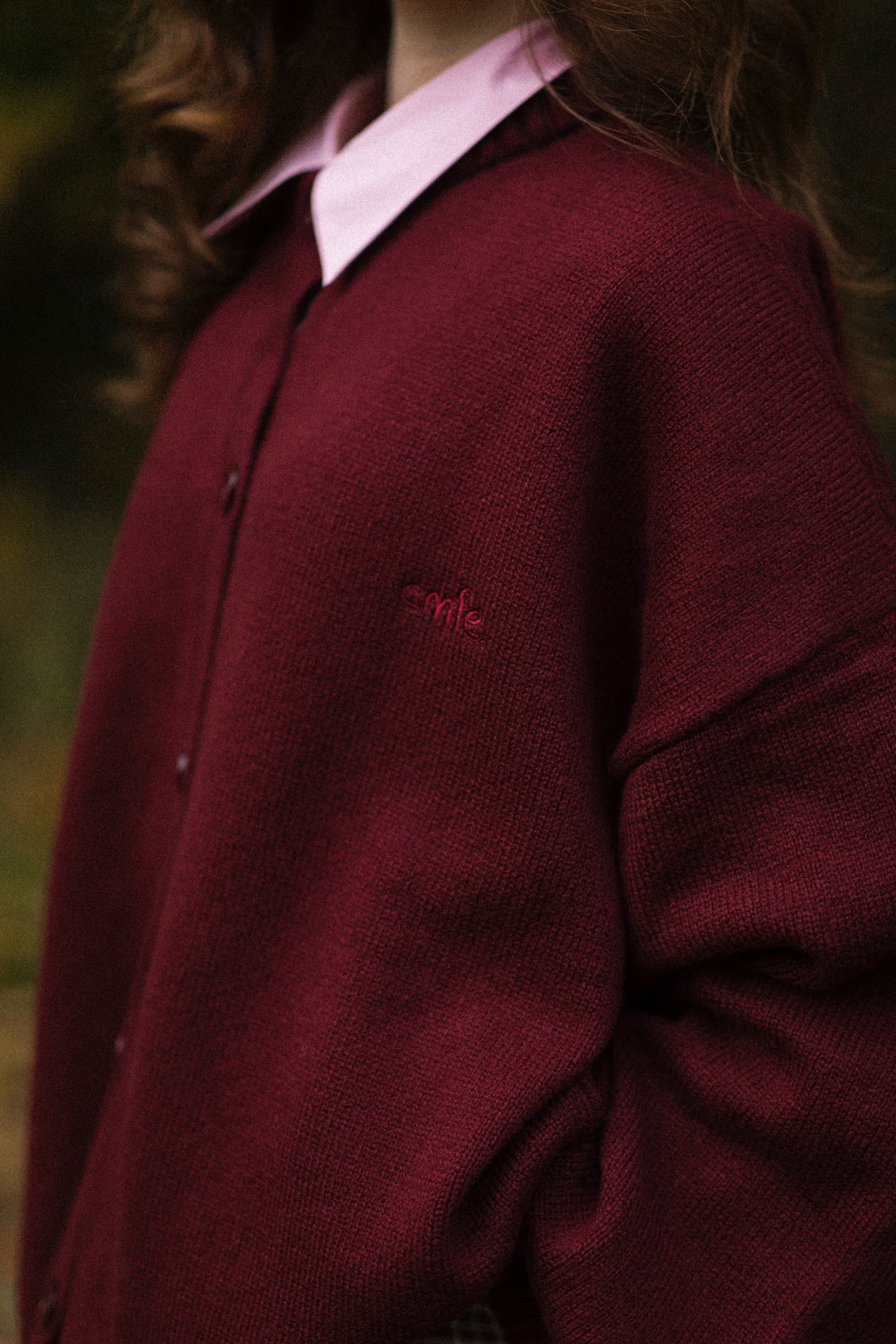 cmfe. knit cardigan - maroon