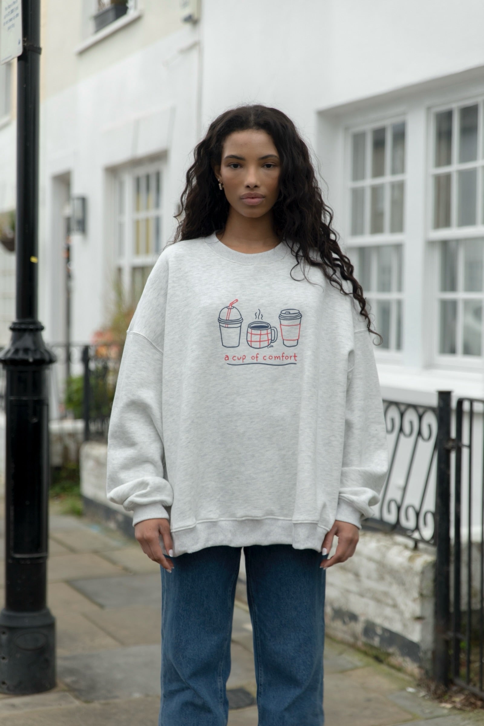 oversized sweatshirt - 'a cup of comfort'