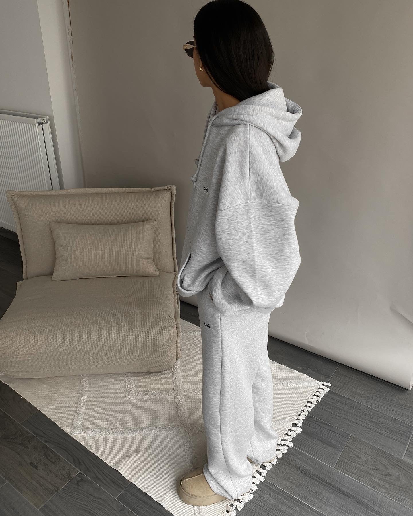 cmfe. straight leg joggers - light grey