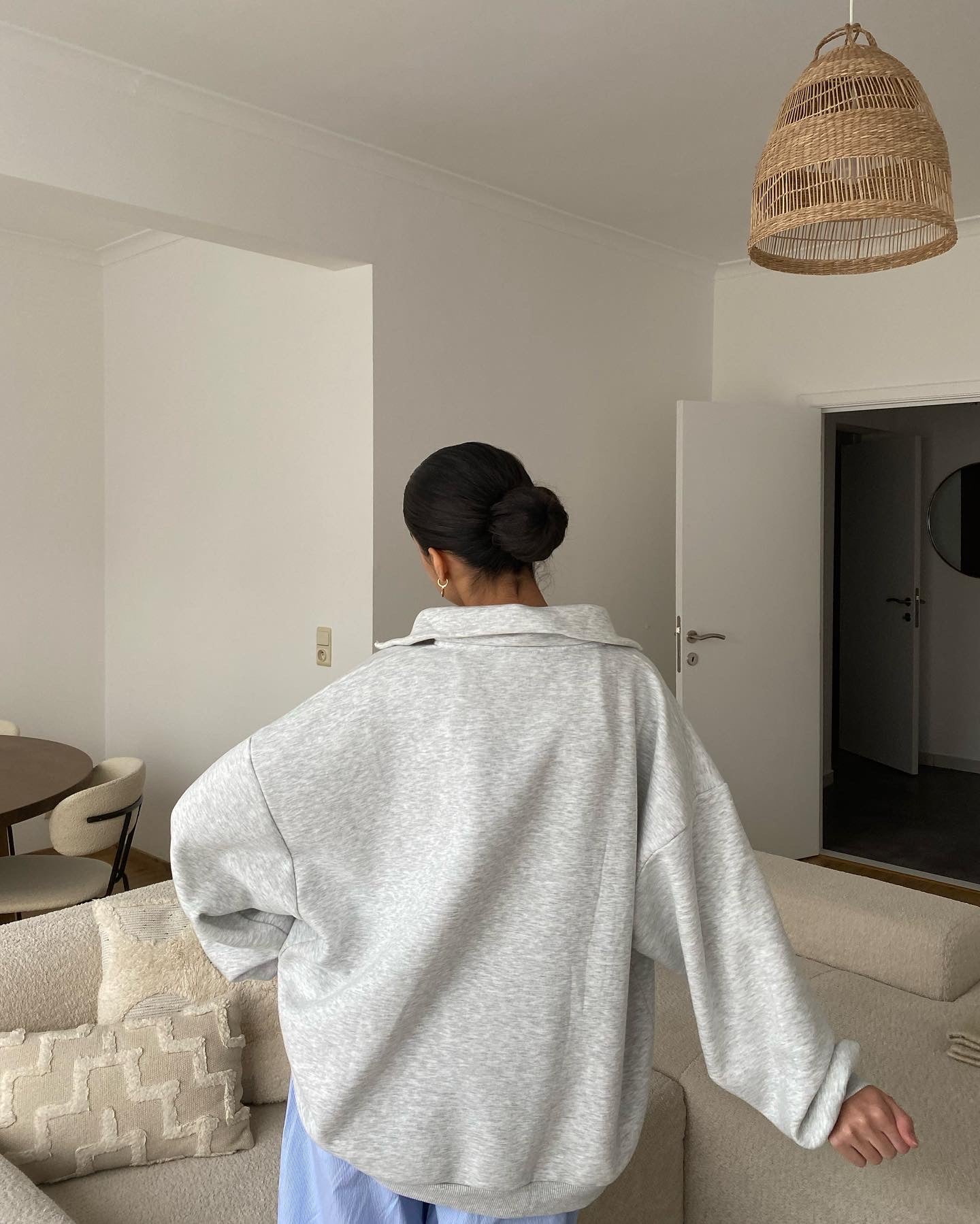 cmfe. half-zip sweatshirt - light grey