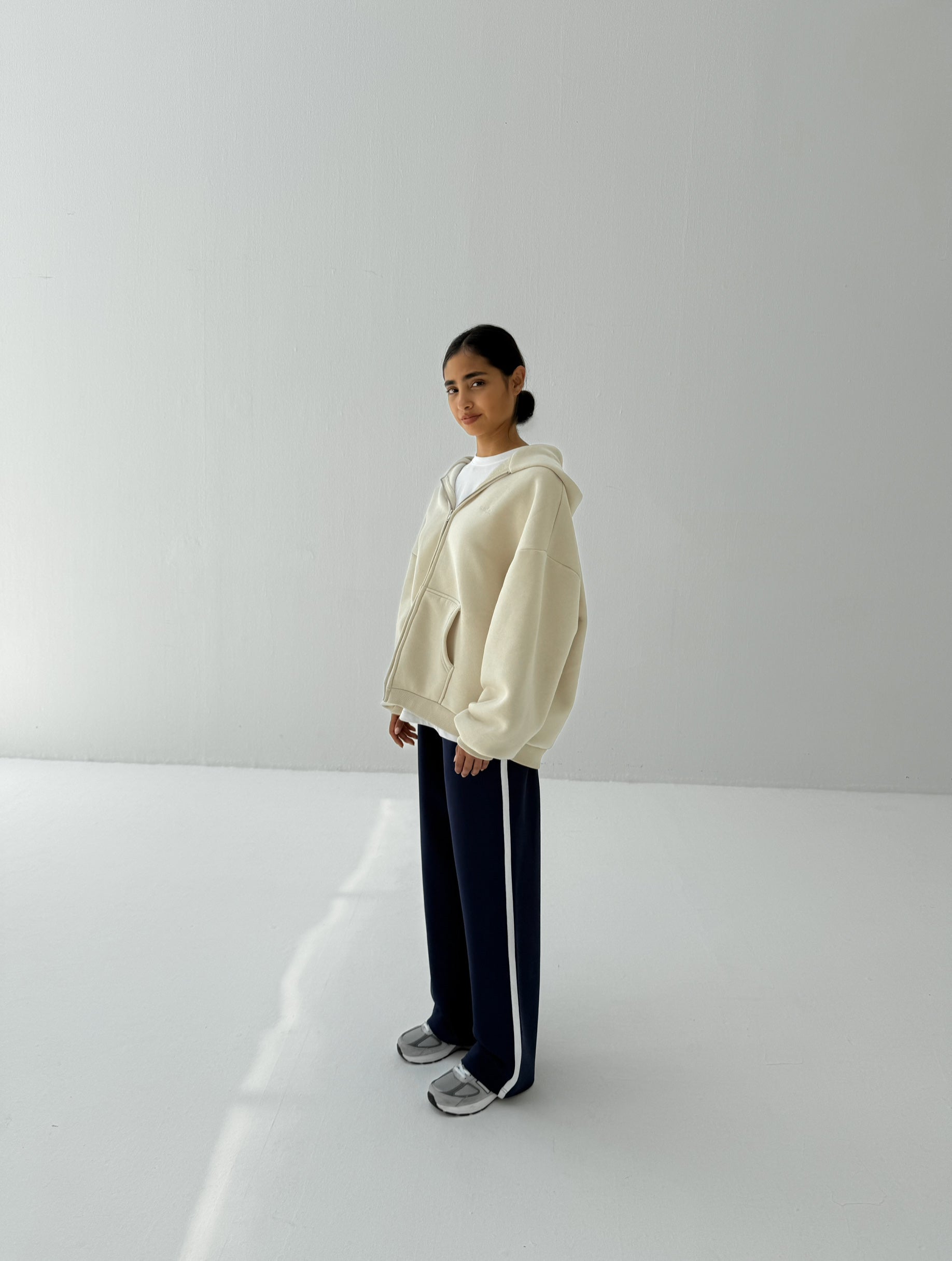 cmfe. zipped hoodie - buttercream