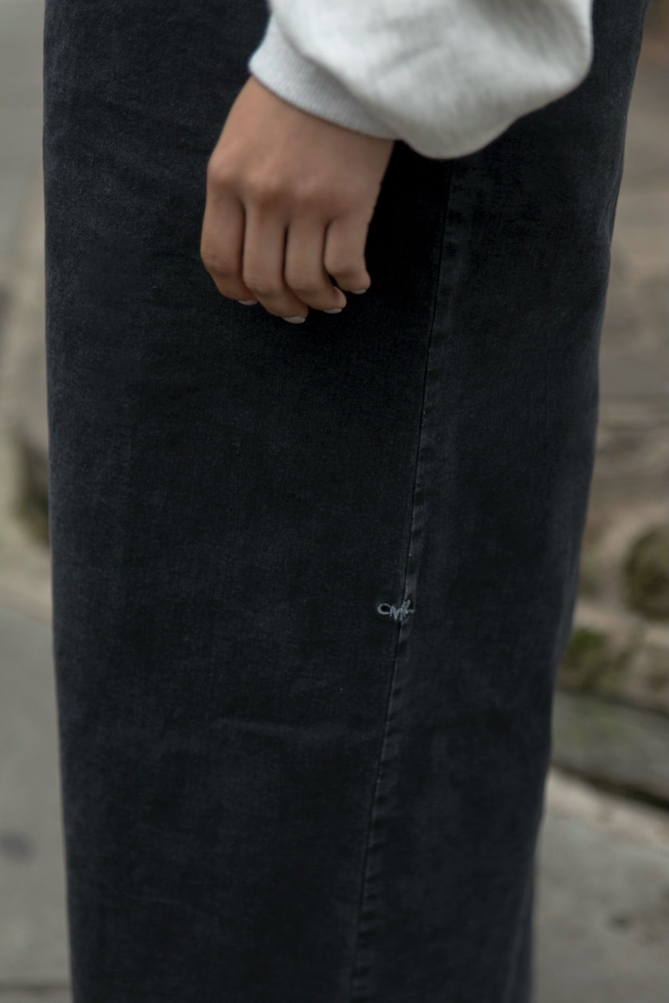 cmfe. denim sleeveless dress - dark grey