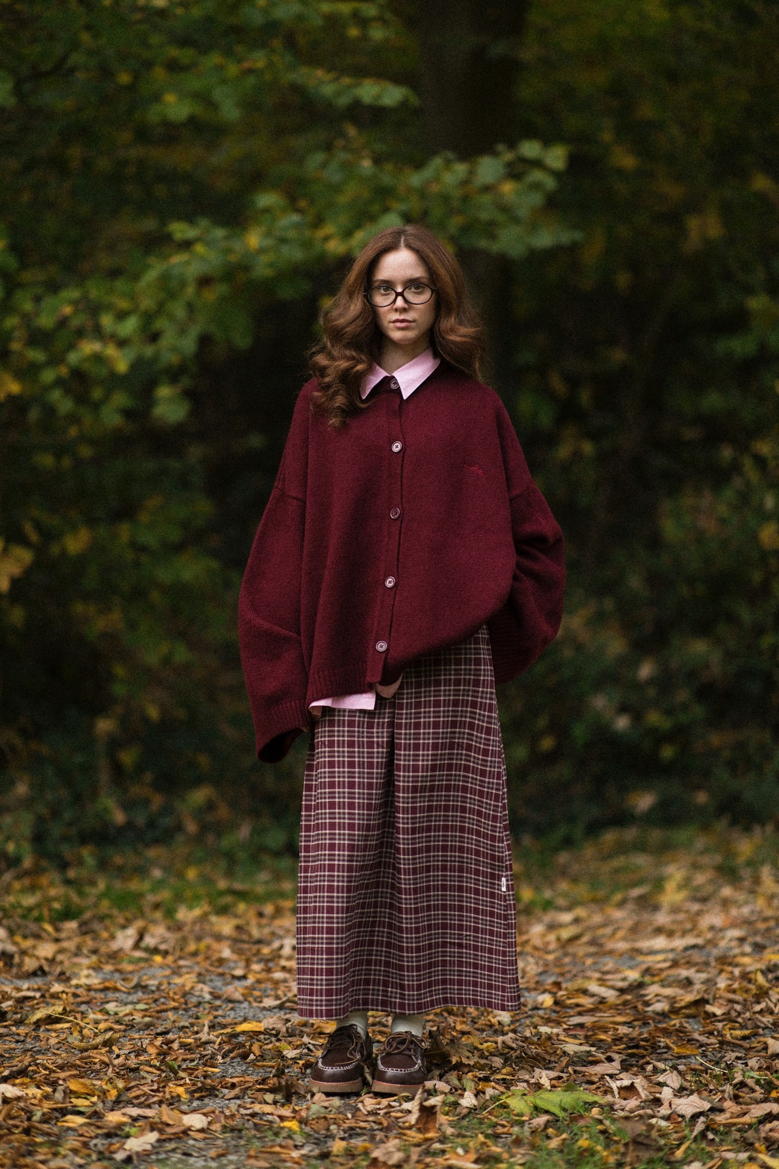 cmfe. maxi skirt - brown plaid