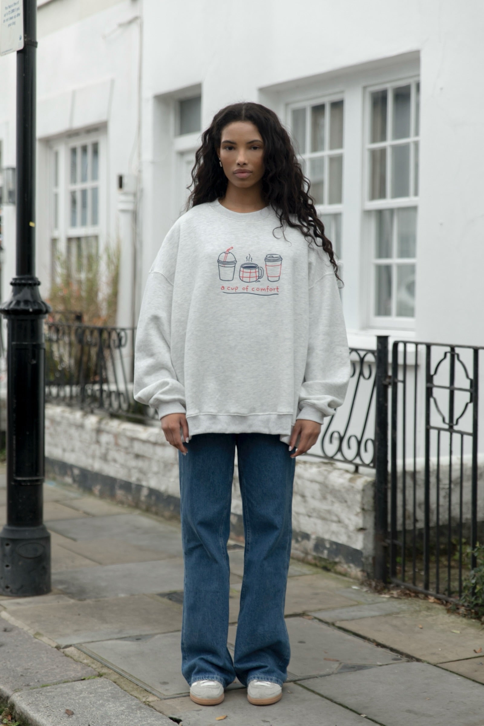 oversized sweatshirt - 'a cup of comfort'