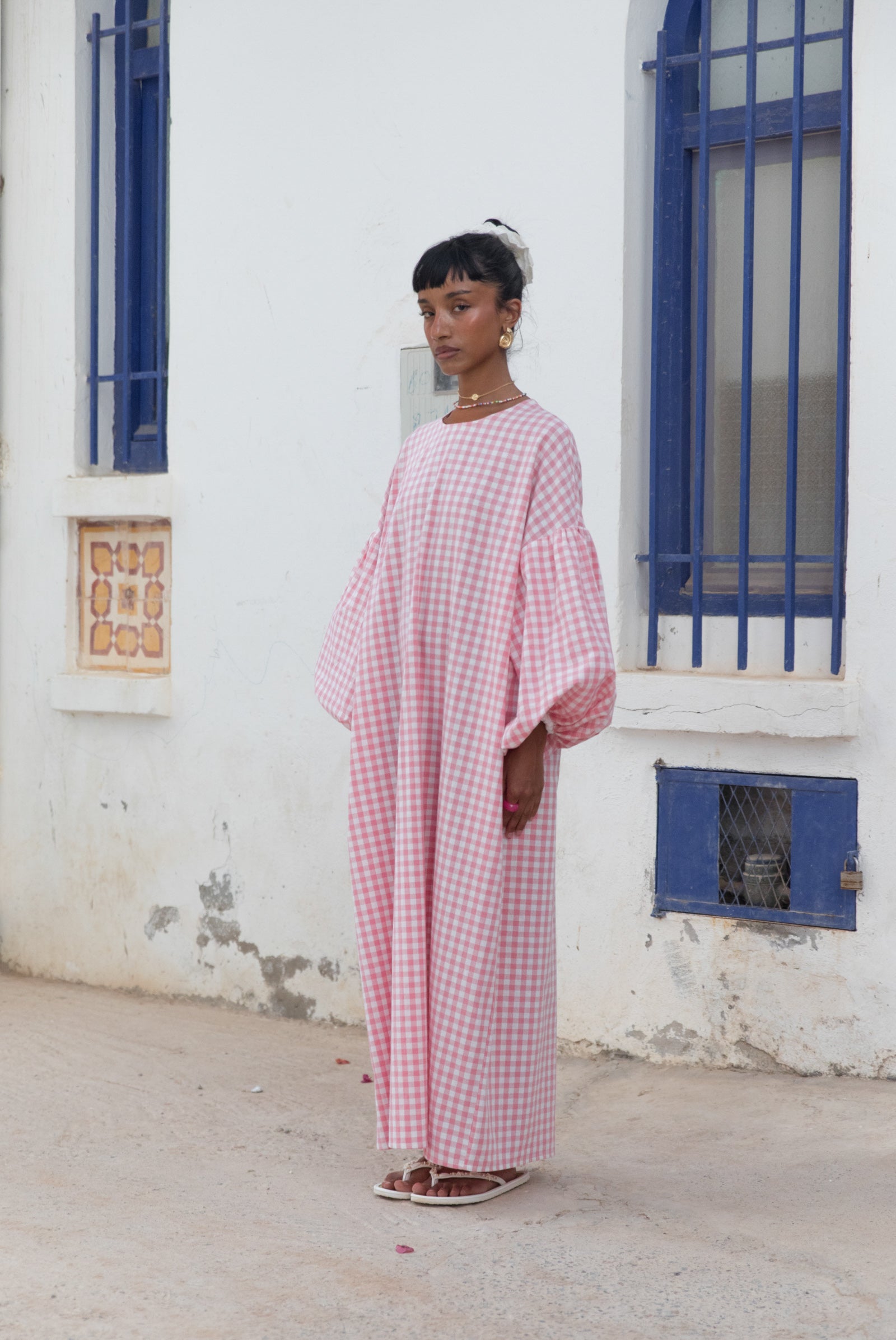 pink white plaid dress Feminine Pink Plaid Babydoll Dress