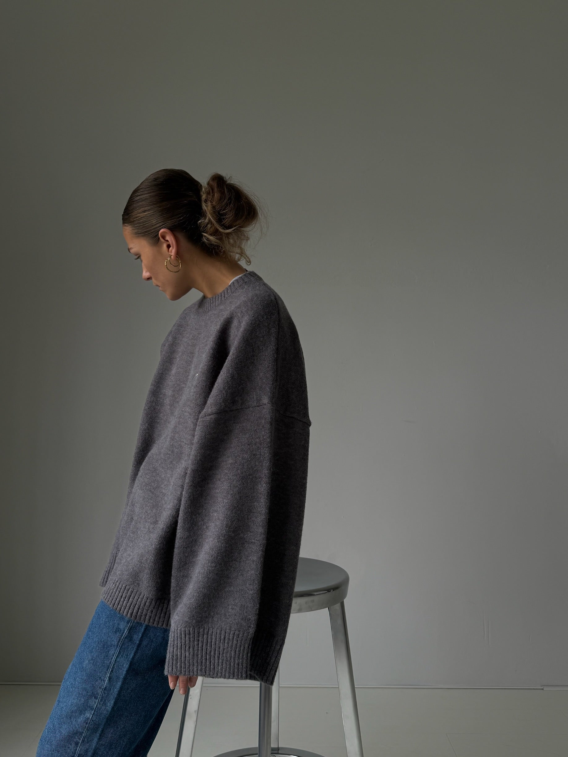 cmfe. oversized knit sweater - dark grey