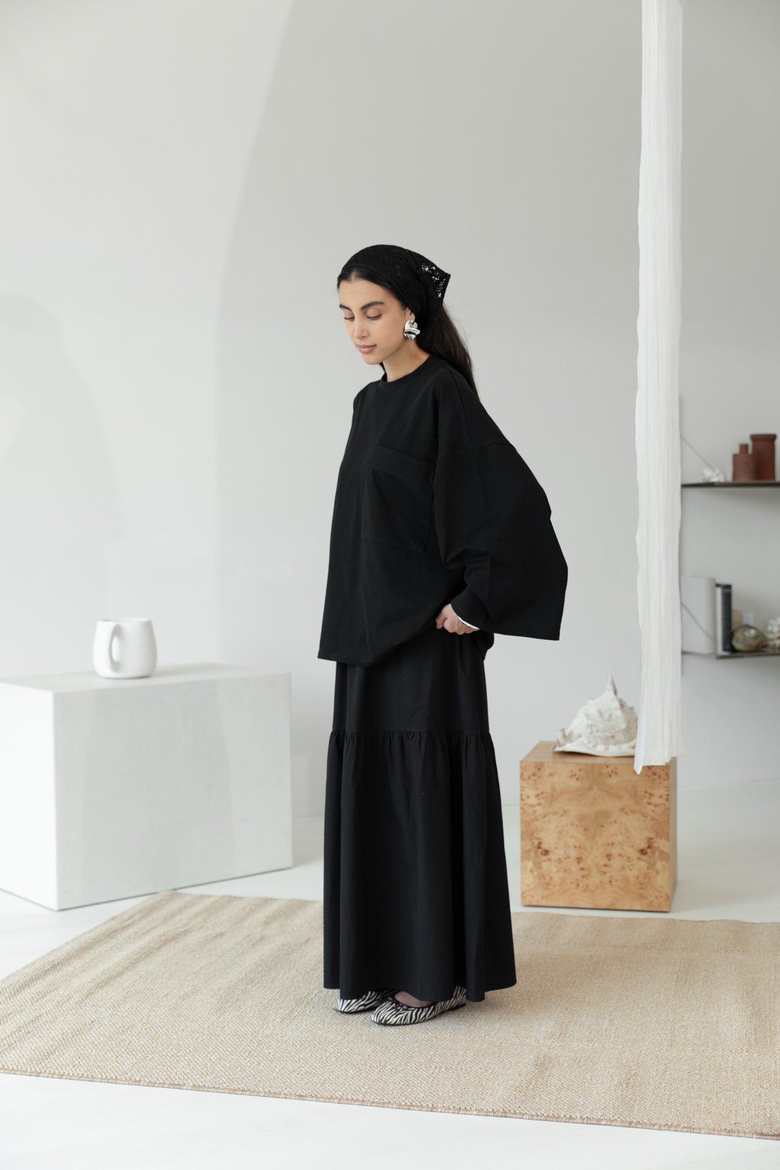 oversized t-shirt with pocket - black – COMFEE.