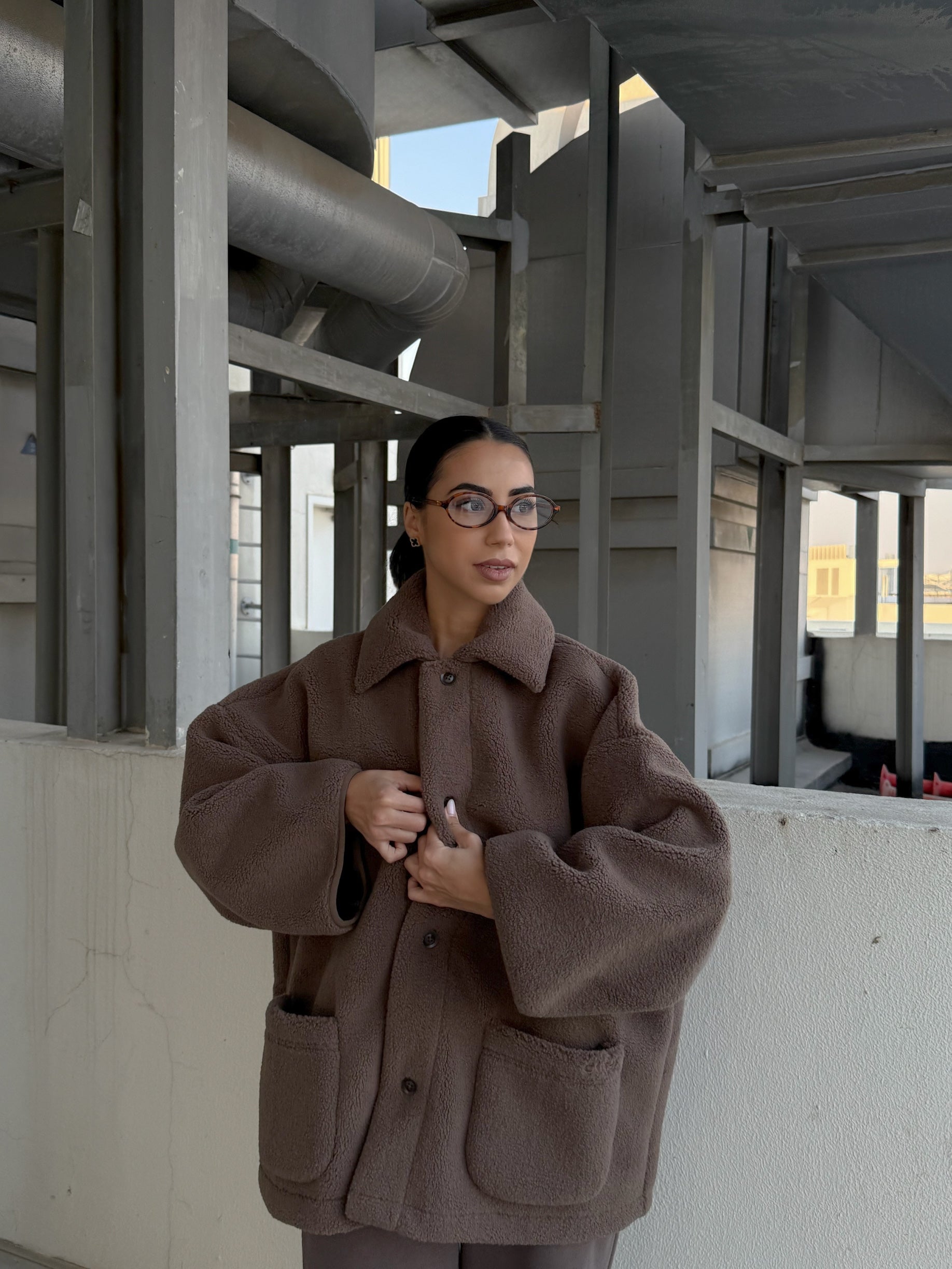 oversized teddy coat