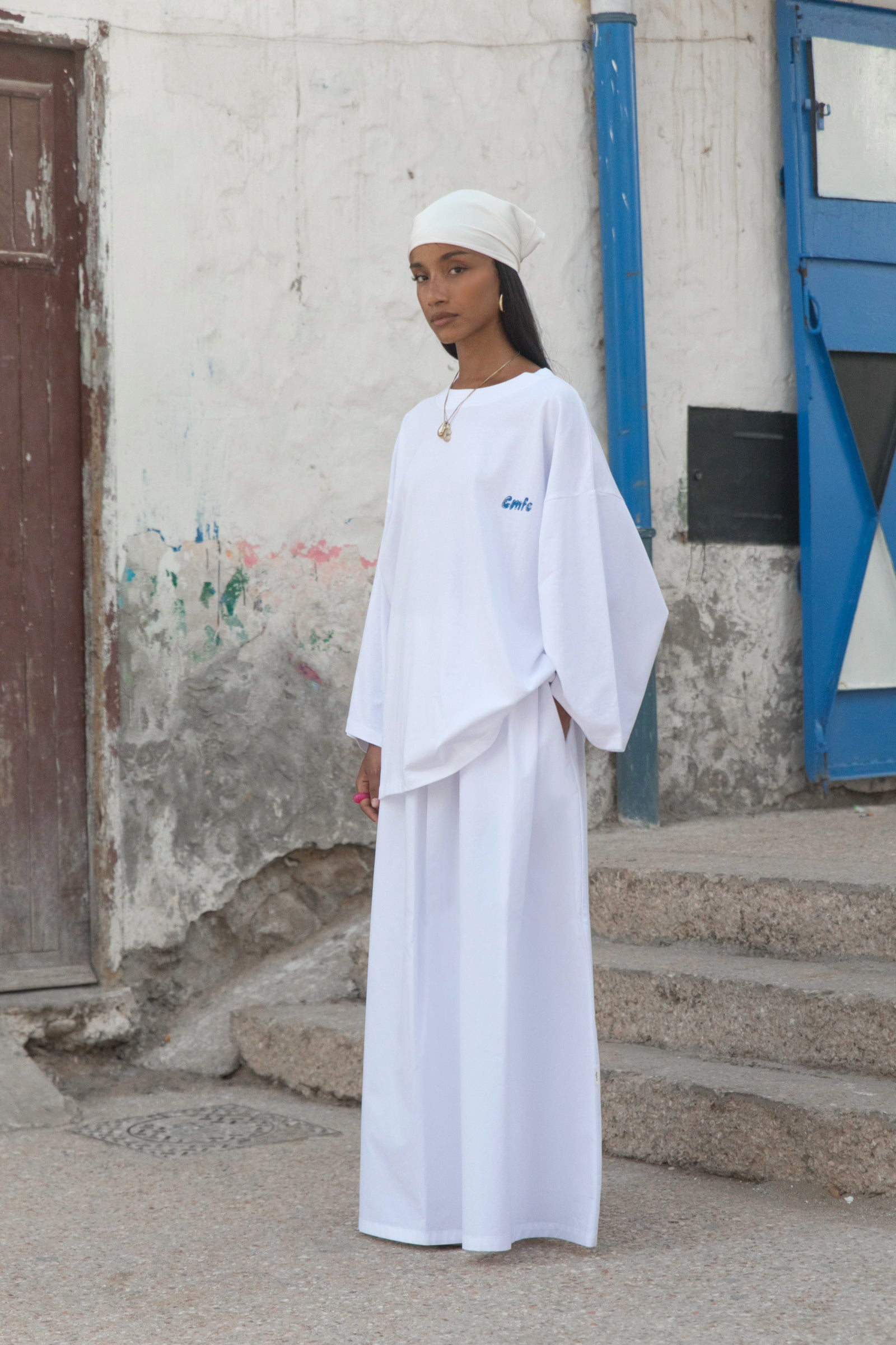 cmfe. poplin skirt - white
