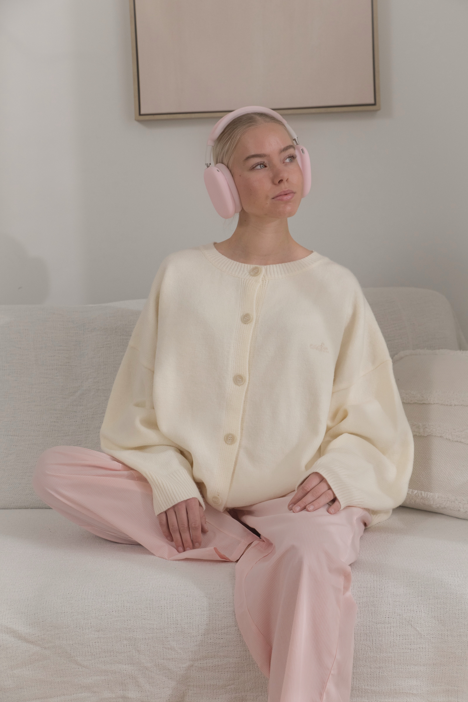 oversized cardigan - off white