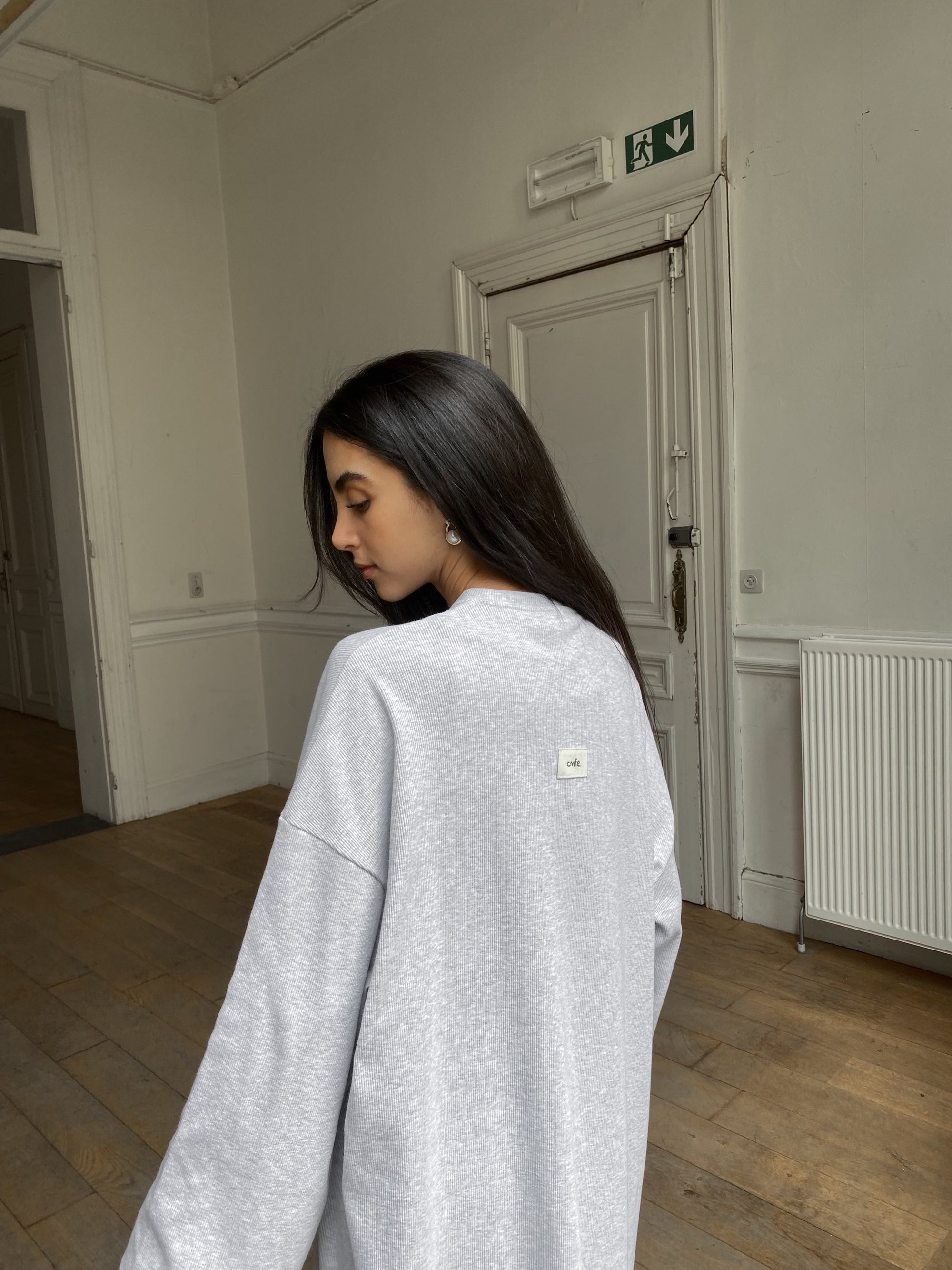 cmfe. ribbed dress - light grey