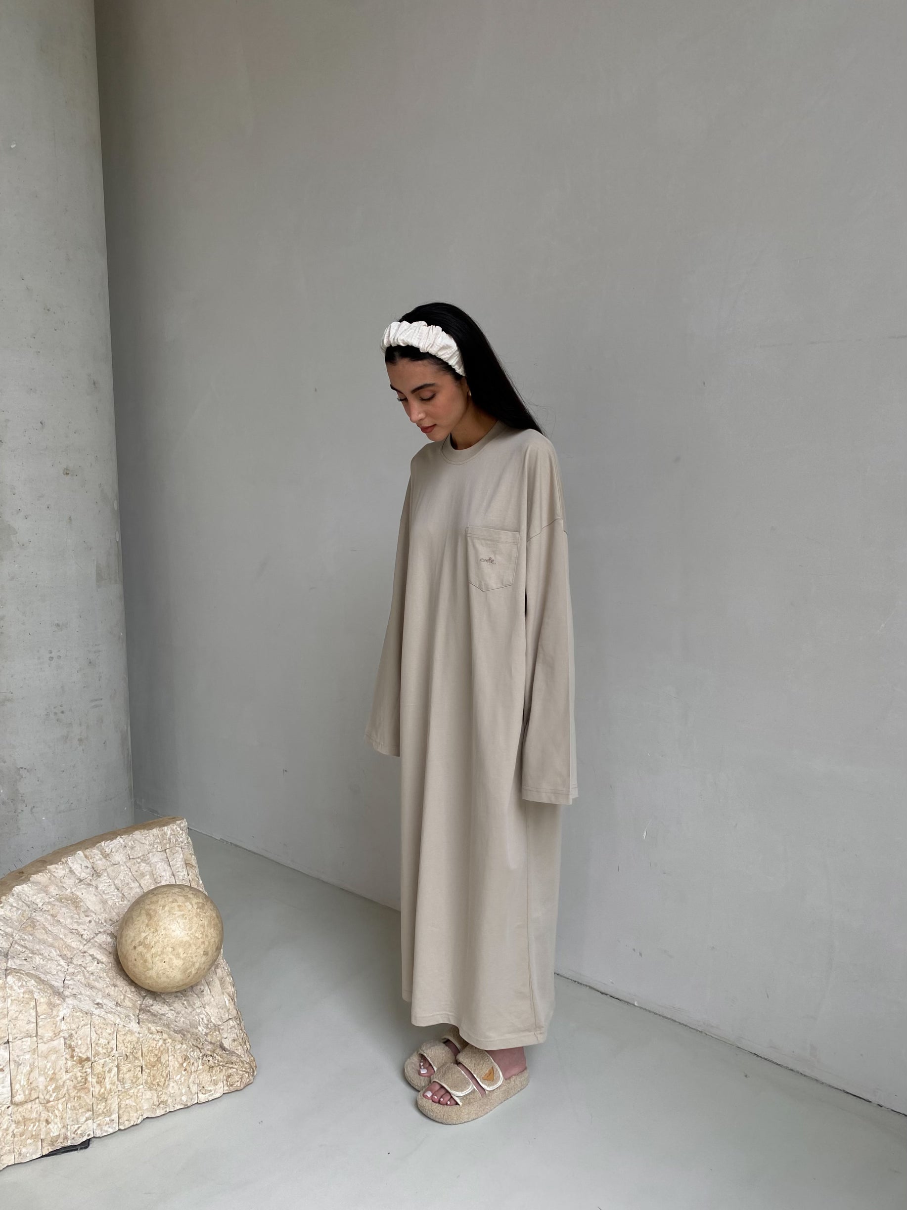 cmfe. oversized t-shirt dress - stone