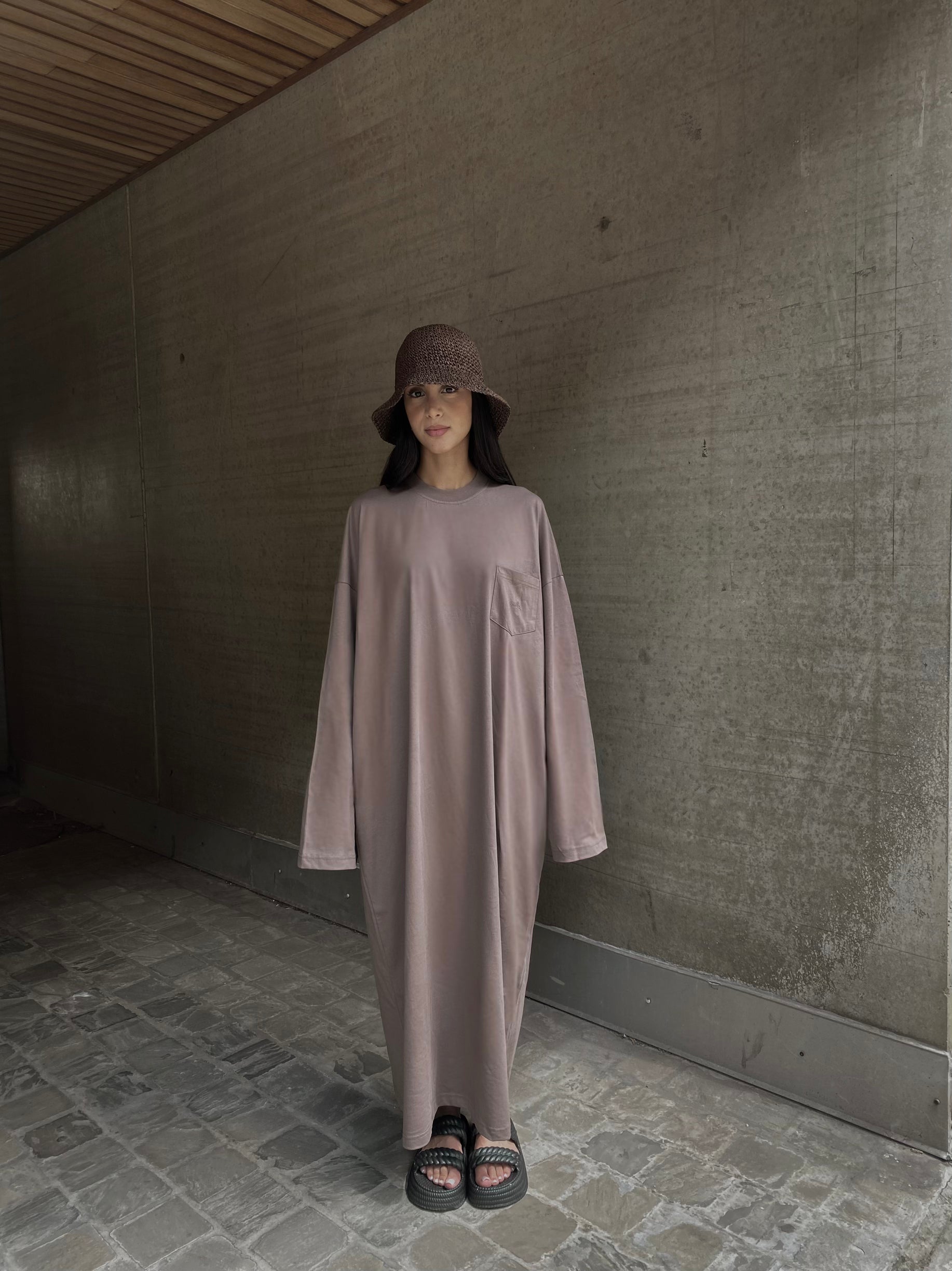 cmfe. oversized t-shirt dress - coffee