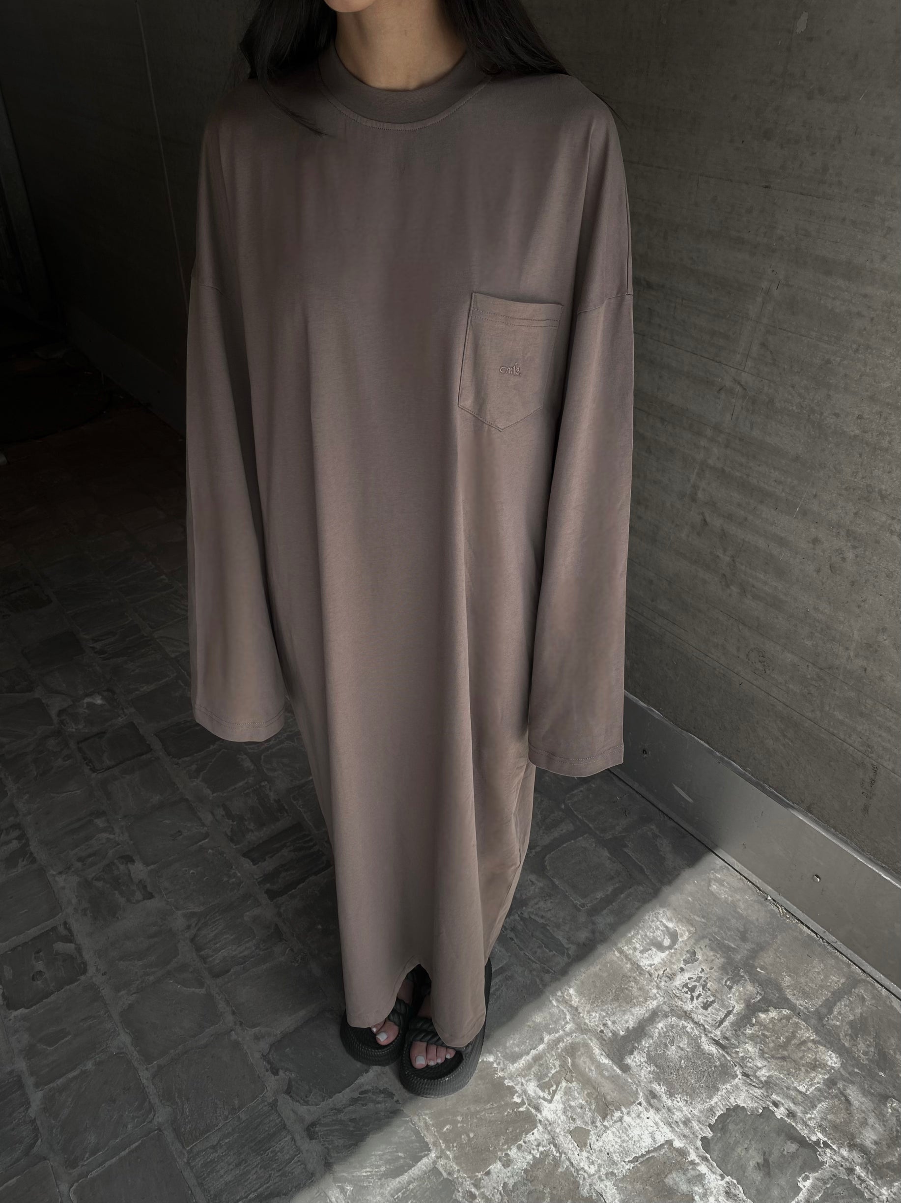 cmfe. oversized t-shirt dress - coffee
