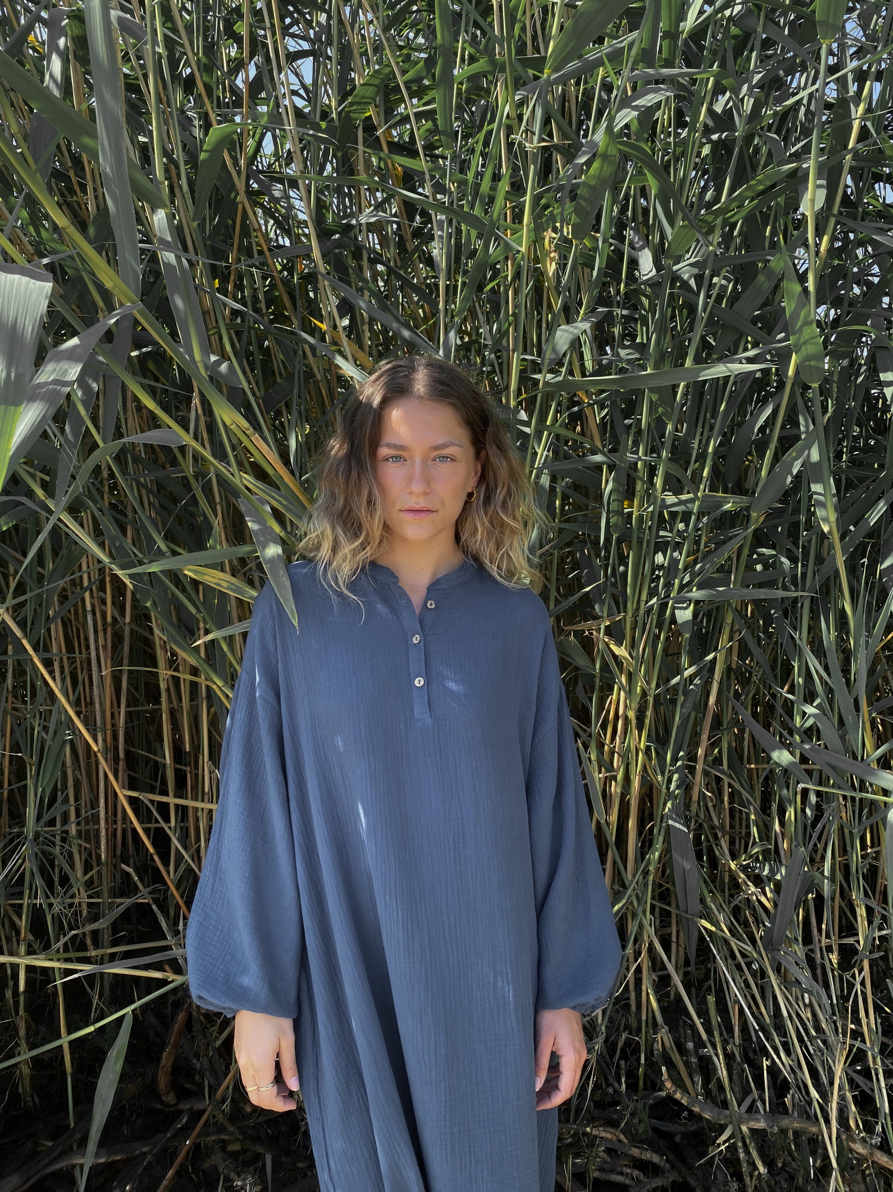 cmfe. sunset muslin dress - sage blue