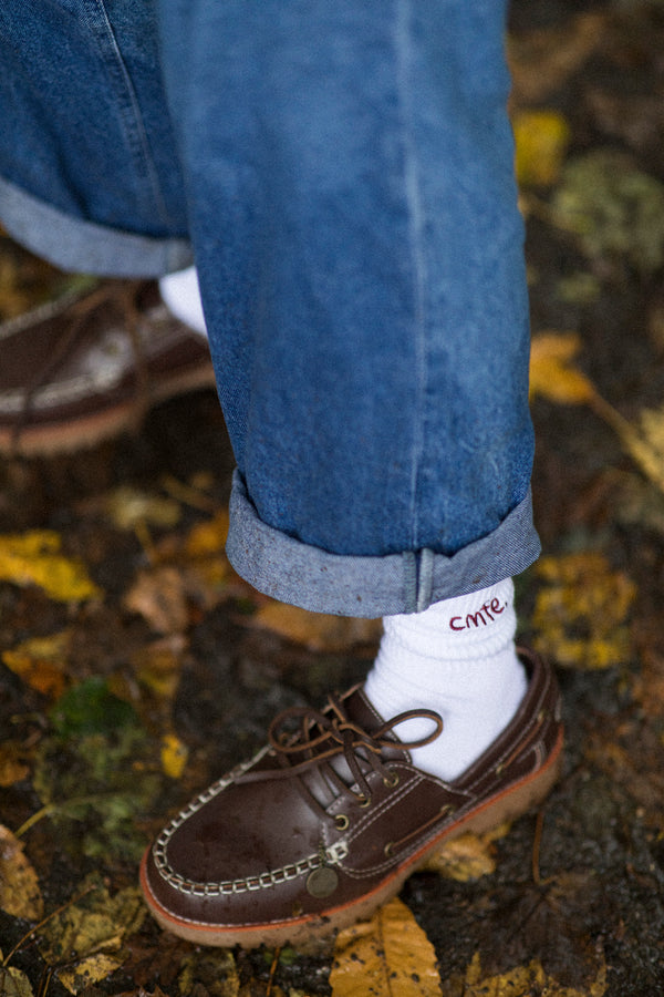 cmfe. socks - white/maroon