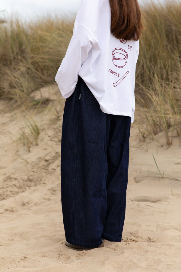 barrel-leg jeans - dark blue