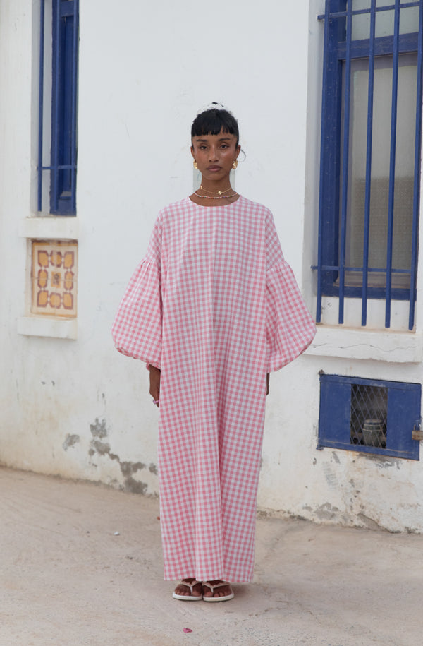 cmfe. oversized plaid dress - pink