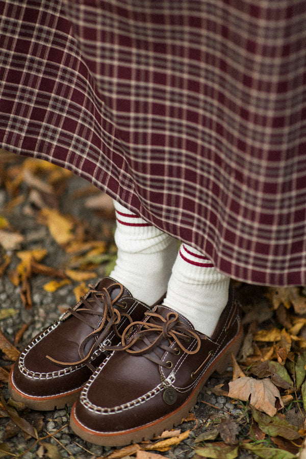 cmfe. socks - cream/maroon