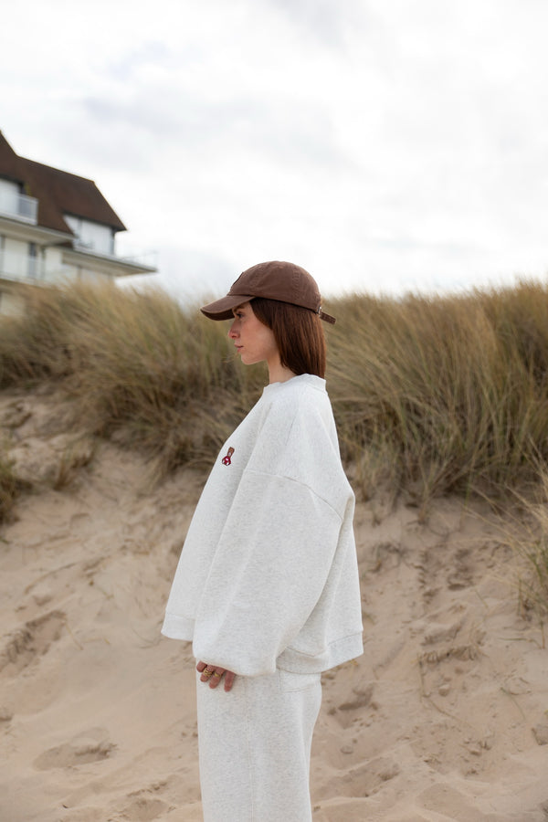 teddy bear oversized sweatshirt - oatmeal grey