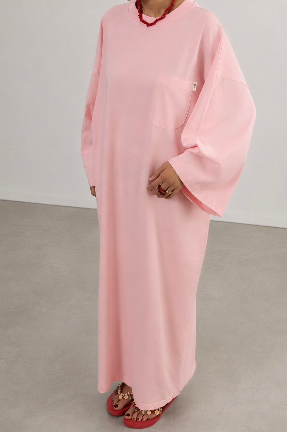 cmfe. oversized t-shirt dress - light pink