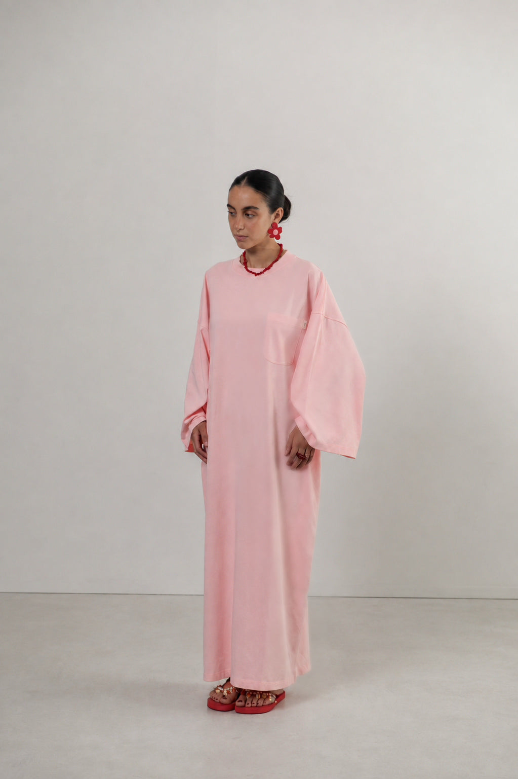 cmfe. oversized t-shirt dress - light pink