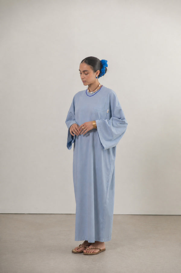 cmfe. oversized t-shirt dress - sage blue