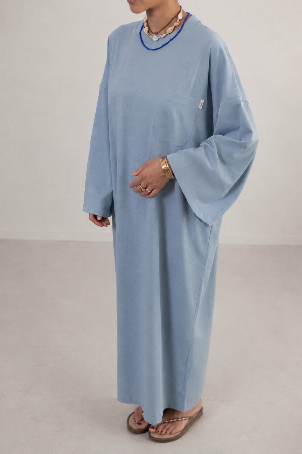 cmfe. oversized t-shirt dress - sage blue